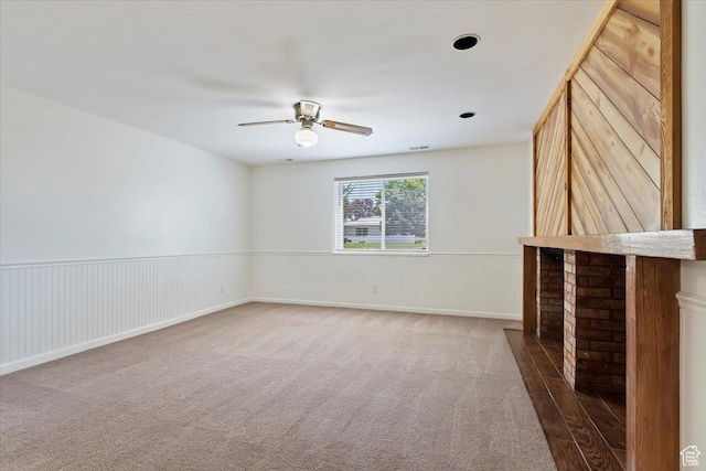 754 W 2100 N, Provo, UT 84604 - empty room featuring ceiling fan, wainscoting, and carpet flooring