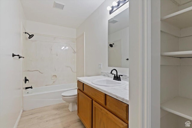 754 W 2100 N, Provo, UT 84604 - bathroom featuring wood finished floors, toilet, vanity, and  shower combination