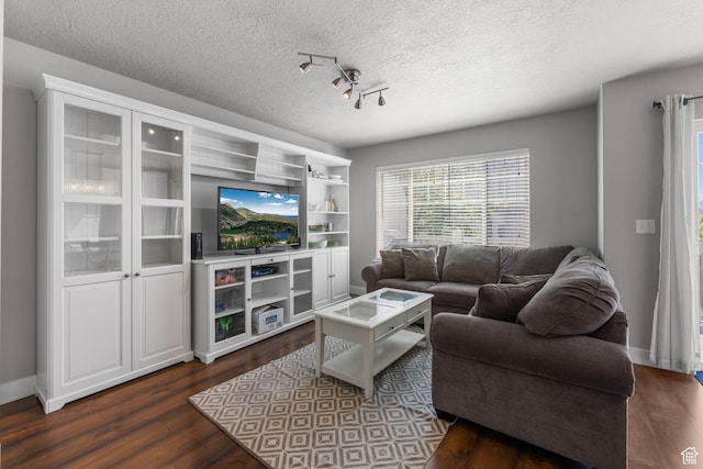 2051 W 1080 N, Provo, UT 84604 - living room with dark wood-type flooring, a textured ceiling, and baseboards