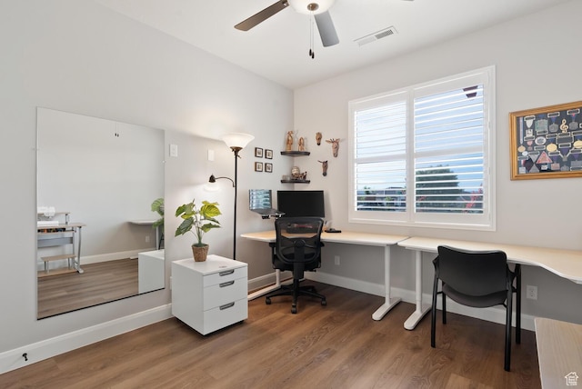 921 N Camino Pico N, Washington, UT 84780 - office with wood finished floors, a ceiling fan, and baseboards