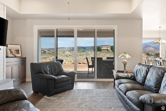 921 N Camino Pico N, Washington, UT 84780 - living room with wood finished floors and a chandelier