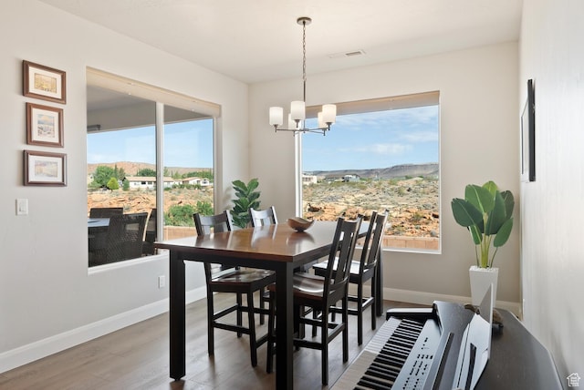 921 N Camino Pico N, Washington, UT 84780 - dining space featuring a chandelier, wood finished floors, and baseboards