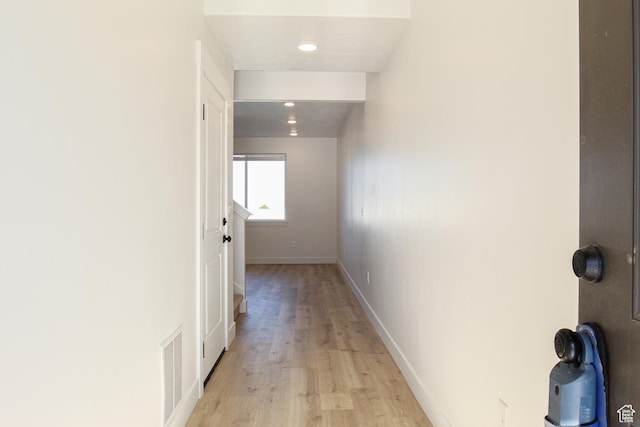 561 N 300 W, Smithfield, UT 84335 - hallway with light wood-type flooring, baseboards, and recessed lighting