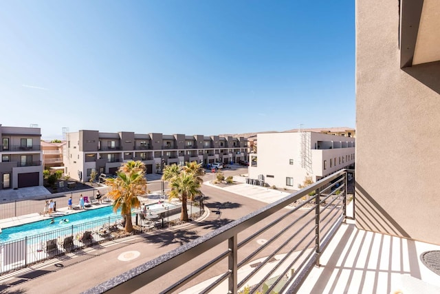 balcony with view of pool area