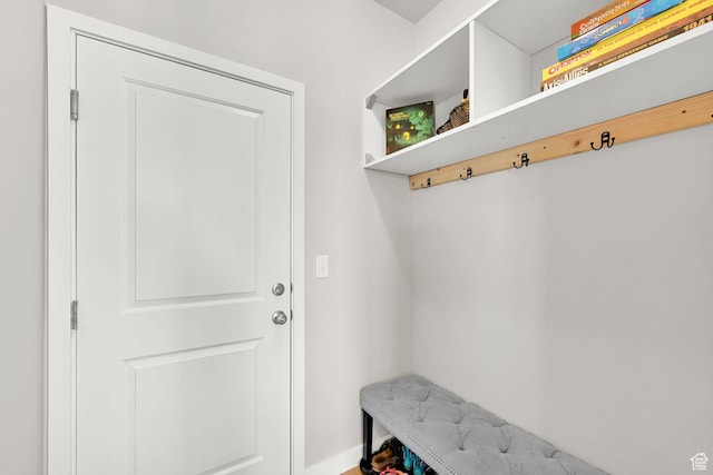 mudroom with baseboards