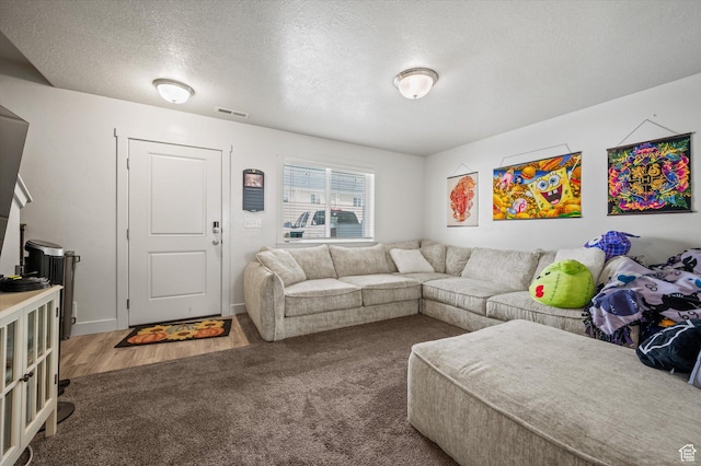 2460 W 450 N Unit 7, Tremonton, UT 84337 - living area with a textured ceiling and carpet floors