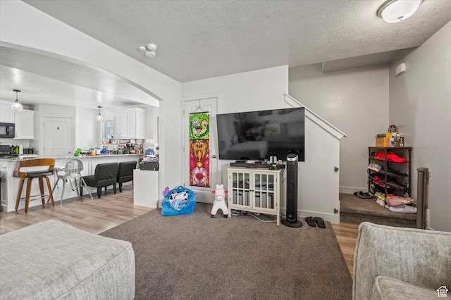 2460 W 450 N Unit 7, Tremonton, UT 84337 - living area with light wood finished floors and a textured ceiling