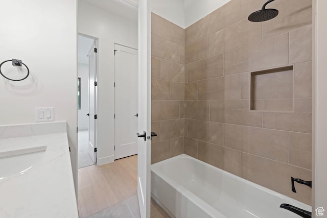 full bath featuring bathtub / shower combination and vanity