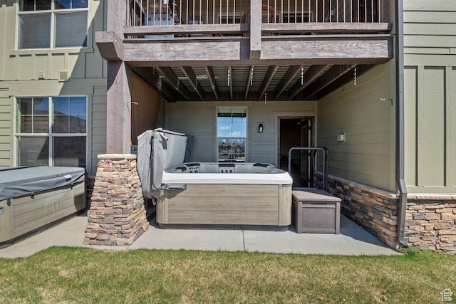 14295 N Council Fire Trl, Kamas, UT 84036 - view of patio / terrace with a hot tub