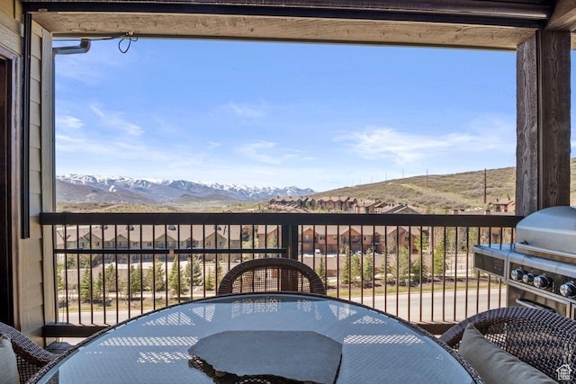 14295 N Council Fire Trl, Kamas, UT 84036 - balcony featuring a mountain view and outdoor dining space