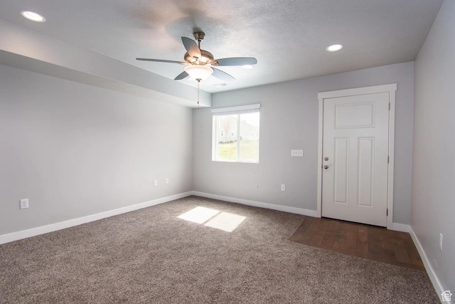 4129 W Miner Vw, Herriman, UT 84096 - carpeted spare room featuring a ceiling fan, baseboards, and recessed lighting