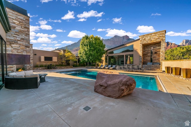 1203 Canyon Springs Rd, Springdale, UT 84767 - outdoor pool featuring a mountain view and a patio