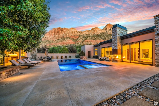 1203 Canyon Springs Rd, Springdale, UT 84767 - view of pool featuring a patio area and a mountain view