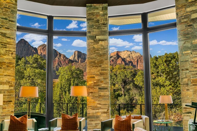1203 Canyon Springs Rd, Springdale, UT 84767 - sunroom with a mountain view and plenty of natural light