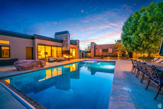 1203 Canyon Springs Rd, Springdale, UT 84767 - view of pool with an outdoor hangout area, a patio area, and fence