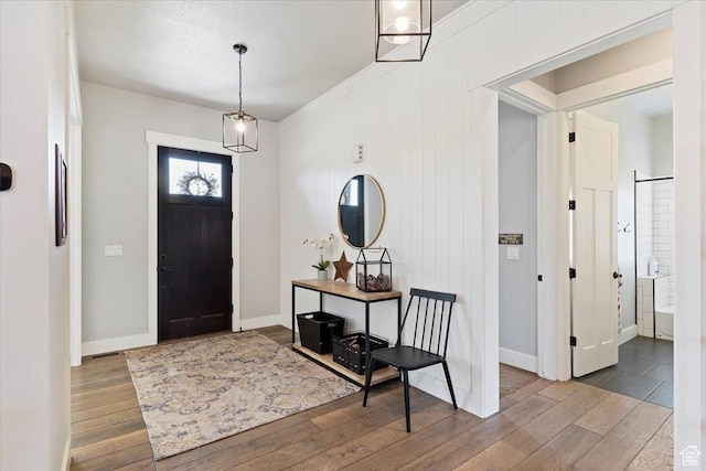 5707 Scenic Ln, Mountain Green, UT 84050 - entrance foyer with wood finished floors and baseboards
