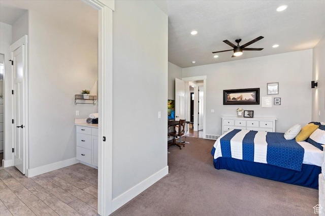 5707 Scenic Ln, Mountain Green, UT 84050 - bedroom with recessed lighting, baseboards, and light wood finished floors
