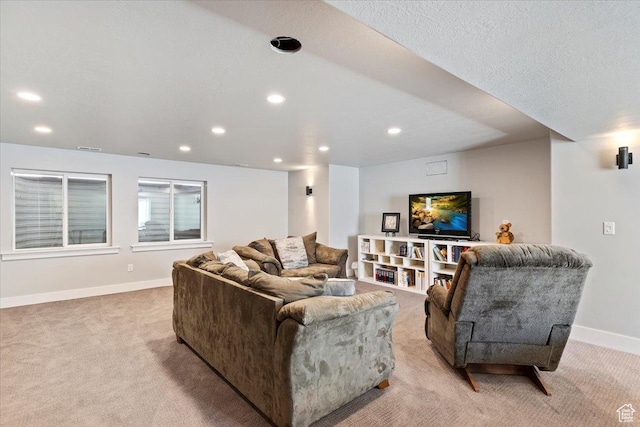 5707 Scenic Ln, Mountain Green, UT 84050 - living area with light colored carpet, recessed lighting, and baseboards