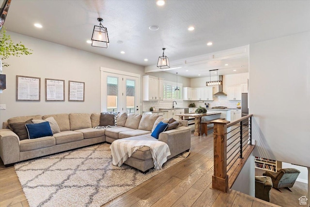 5707 Scenic Ln, Mountain Green, UT 84050 - living room with light wood-style floors and recessed lighting