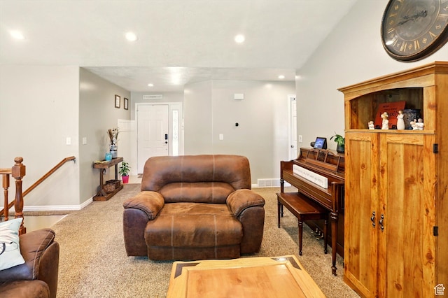 1424 W 3325 S, Perry, UT 84302 - living room featuring carpet, recessed lighting, and baseboards