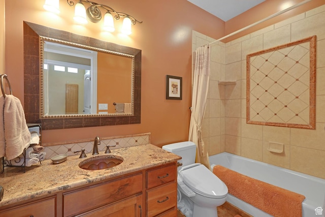 395 S 200 E, Willard, UT 84340 - bathroom with toilet, vanity, and shower / bath combo with shower curtain
