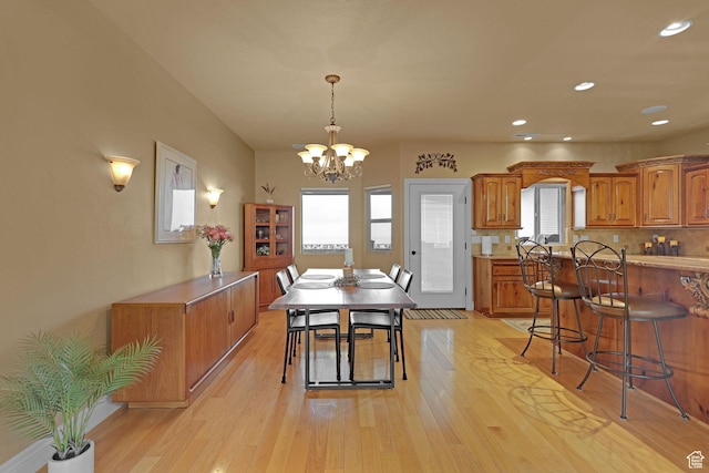 395 S 200 E, Willard, UT 84340 - dining area with a chandelier, light wood-type flooring, and recessed lighting