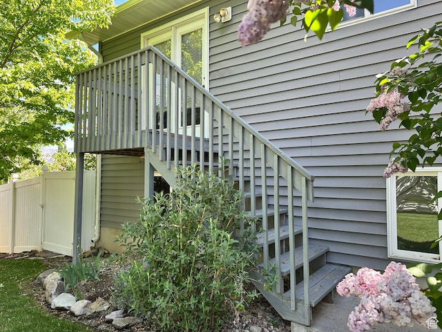 2756 S 725 W, Perry, UT 84302 - view of side of home featuring stairway, fence, and a wooden deck