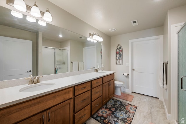 516 E Lone Star Ln Unit A, Saratoga Springs, UT 84045 - full bathroom featuring a stall shower, double vanity, toilet, and baseboards