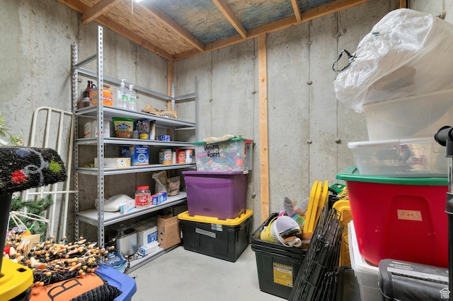 view of storage area