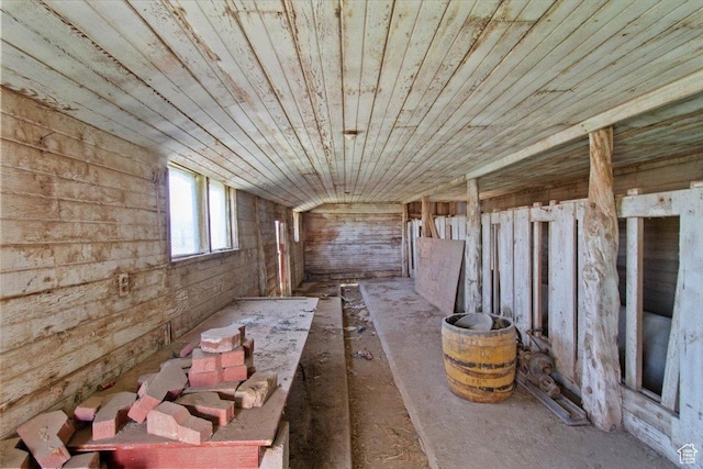 miscellaneous room featuring wooden ceiling