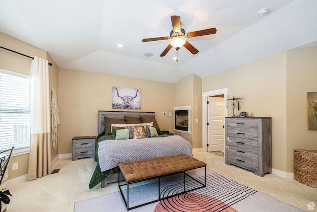1608 W Boulder Creek Ln S, Layton, UT 84041 - bedroom with light colored carpet, multiple windows, a ceiling fan, baseboards, and recessed lighting