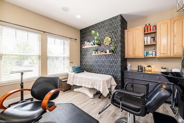 1608 W Boulder Creek Ln S, Layton, UT 84041 - bedroom with wood finished floors, recessed lighting, and tile walls