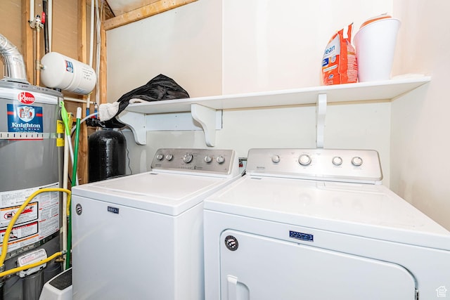 1608 W Boulder Creek Ln S, Layton, UT 84041 - laundry area with secured water heater and washer and clothes dryer