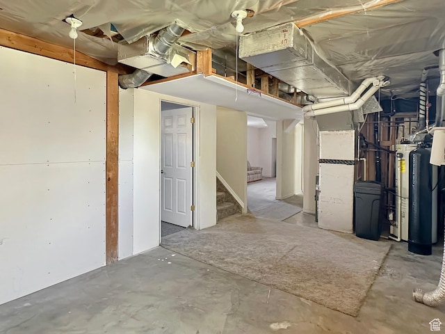 45 W 200 N, Castle Dale, UT 84513 - unfinished basement with stairway and a water softener