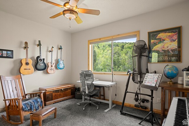 866 N Yarrow Cir Unit 38/39, Garden City, UT 84028 - carpeted office featuring a ceiling fan and baseboards