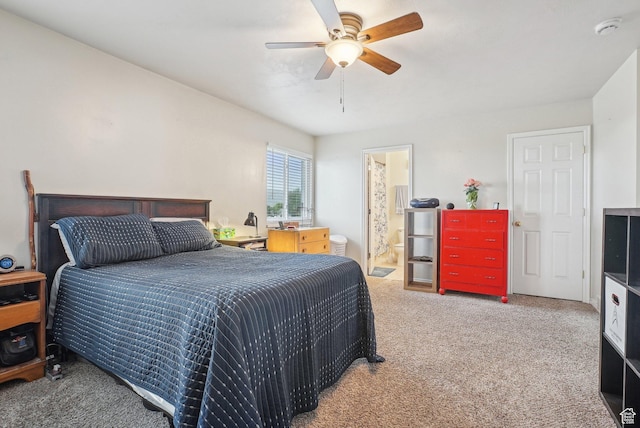 617 E 980 N, Tooele, UT 84074 - carpeted bedroom with ceiling fan and connected bathroom
