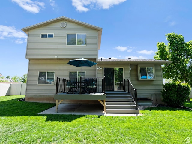 rear view of property with a deck