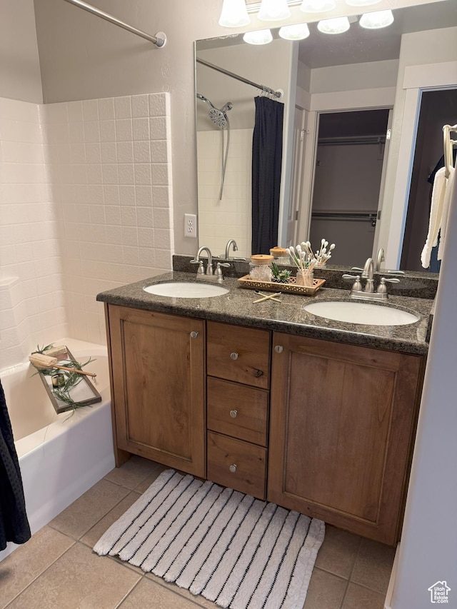 10342 S Millerton Dr, South Jordan, UT 84009 - bathroom featuring tile patterned floors and double vanity