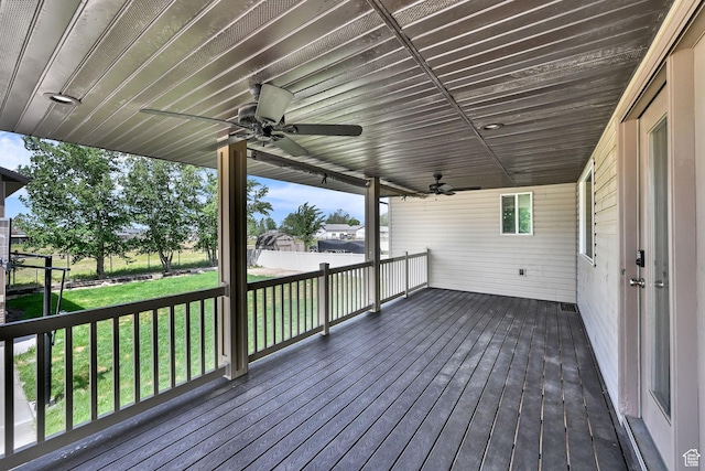 1383 N 4350 W, West Point, UT 84015 - wooden deck with ceiling fan and a yard