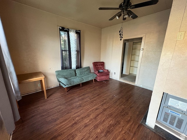 297 E 470 S, Salina, UT 84654 - living area featuring wood finished floors and ceiling fan