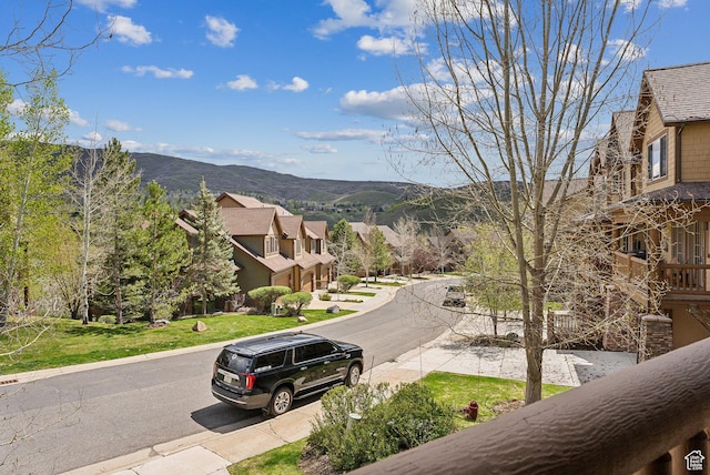 3029 Canyon Links Dr, Park City, UT 84098 - view of asphalt street with a mountain view, a residential view, and curbs