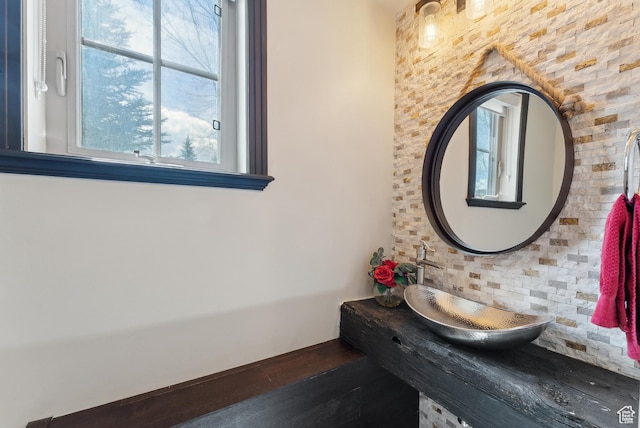 3029 Canyon Links Dr, Park City, UT 84098 - bathroom featuring plenty of natural light, a sink, and wood finished floors