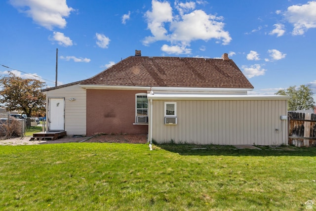 755 42nd St, South Ogden, UT 84403 - rear view of property with brick siding, a chimney, and a shingled roof