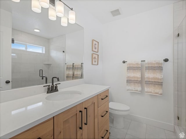 1245 N Clemente Way, Tooele, UT 84074 - bathroom with vanity, a shower stall, toilet, and baseboards
