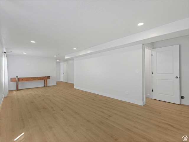 1245 N Clemente Way, Tooele, UT 84074 - basement featuring recessed lighting, light wood-type flooring, and baseboards