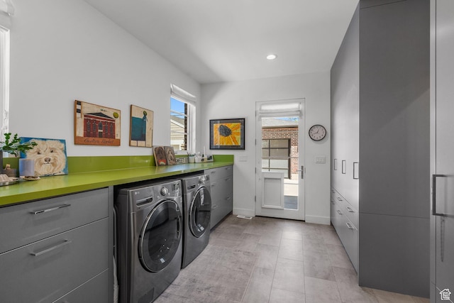 1863 E Hubbard Ave, Salt Lake City, UT 84108 - laundry room with independent washer and dryer, baseboards, recessed lighting, and light tile patterned floors
