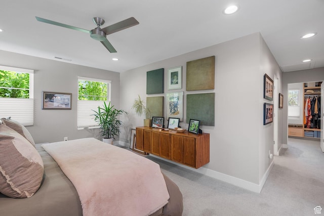 1863 E Hubbard Ave, Salt Lake City, UT 84108 - bedroom with baseboards, recessed lighting, and ceiling fan