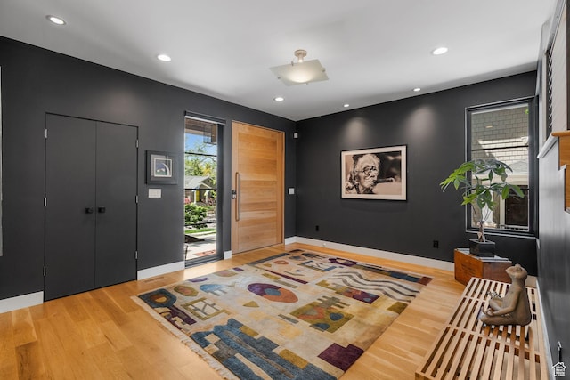1863 E Hubbard Ave, Salt Lake City, UT 84108 - entrance foyer with light wood finished floors, baseboards, and recessed lighting