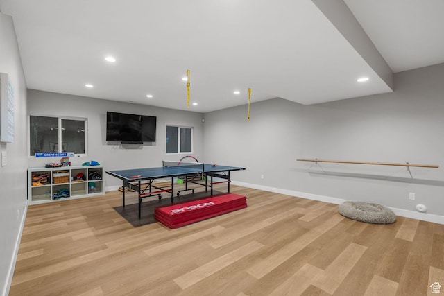 1863 E Hubbard Ave, Salt Lake City, UT 84108 - game room with wood finished floors, recessed lighting, and baseboards