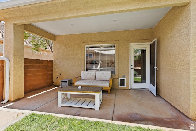 view of patio / terrace featuring fence